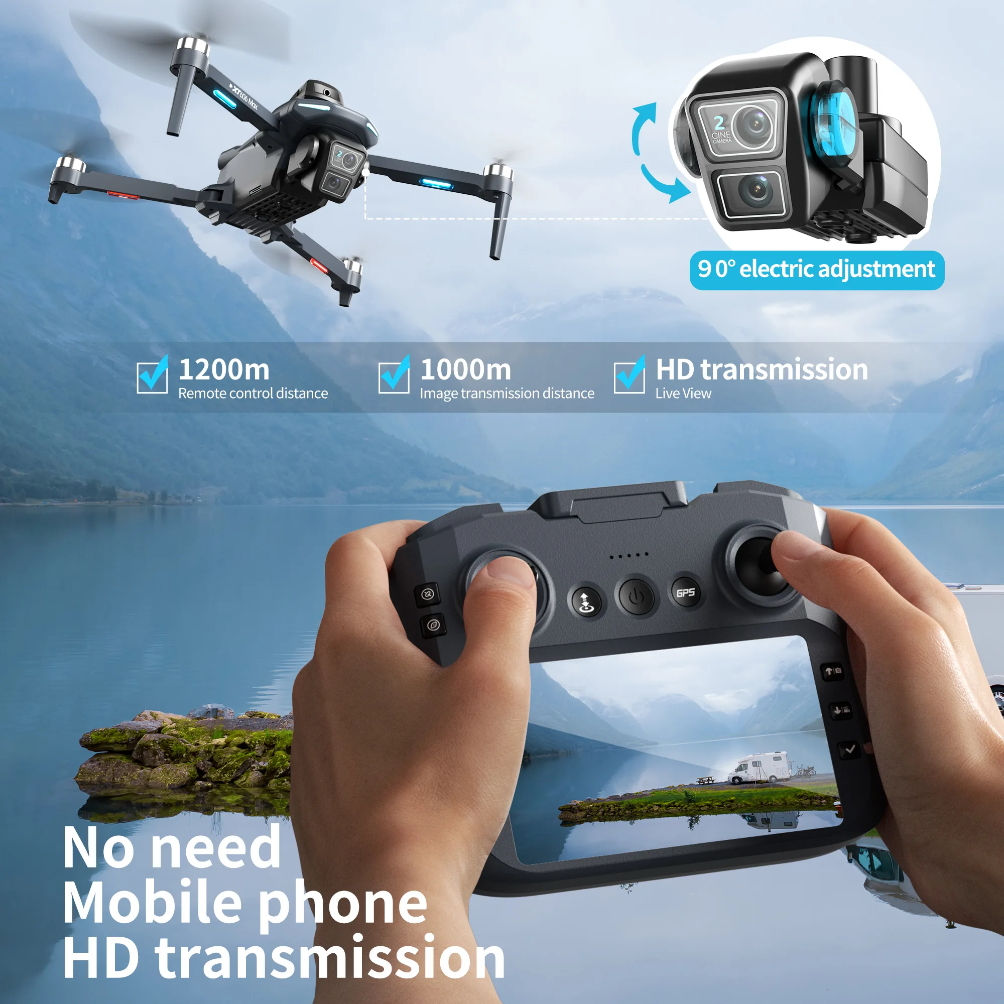 Lenovo XT606 MAX GPS Drone 4k  - đánh giá và giá Drone Photogrammetry