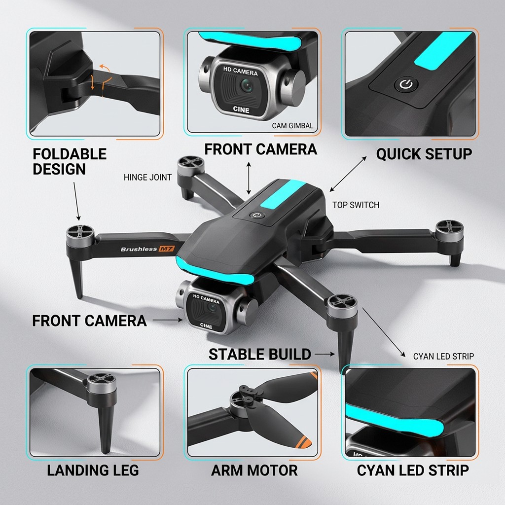 New M7 RC Drone Professional 8 - đánh giá và giá Drone Video Production